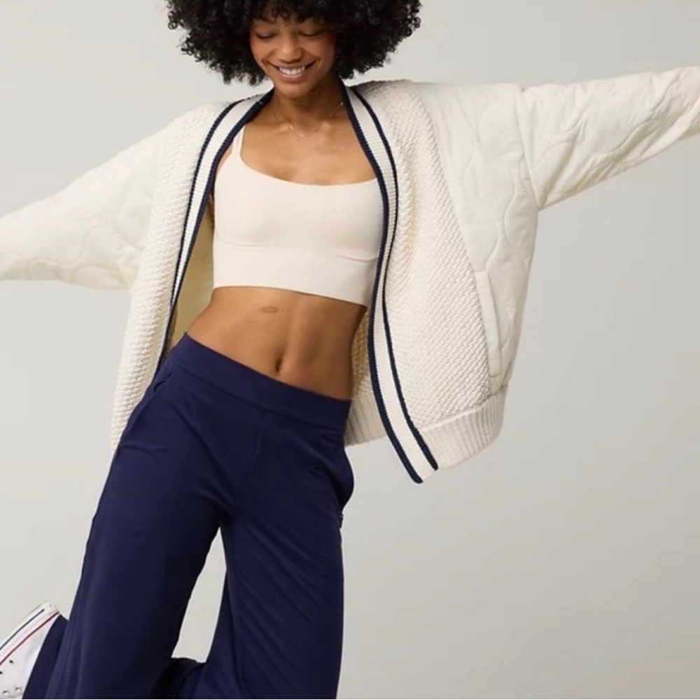 SOLD! Aerie Cream and Navy Cardigan